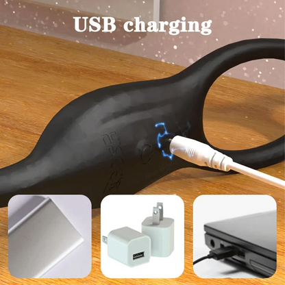 All In One Cock RIng + G Spot Sensation Blue Tooth Anal Plug